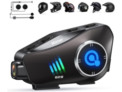 Auriculares Para Casco De Motocicleta Con Cámara Hd (video 1080p), Comunicación Manos Libres Con Micrófono (negro)