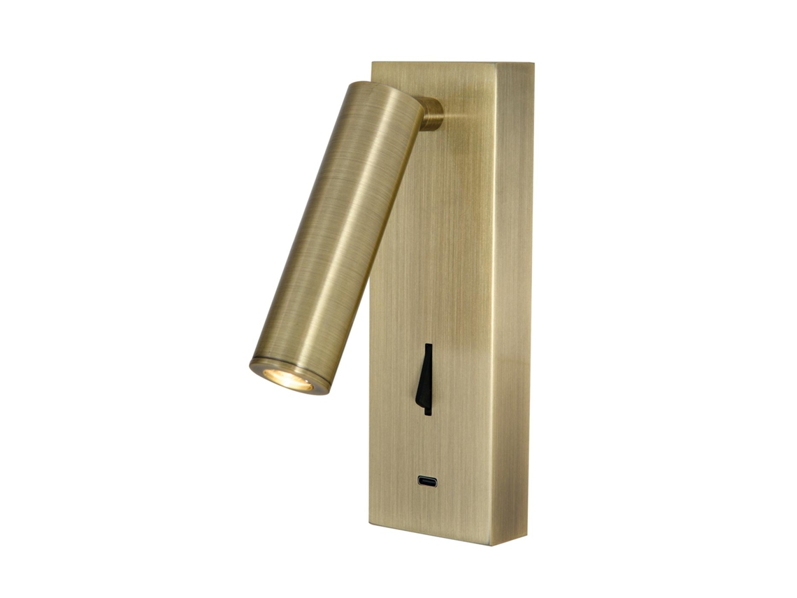 Aplique lector con USB cuero 3W luz cálida TARIFA III LED