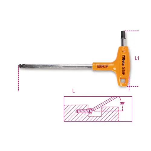 Llave hexagonal con mango de bola BETA 96Tbp 4 1010096Tbp04