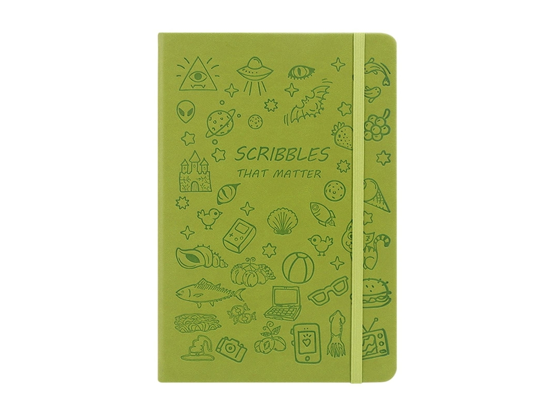Cuaderno escolar A6, bonito diario con páginas en relieve, color verde Gertiz (100 hojas)