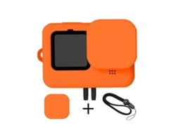 Funda para Go Pro Hero 9 Negra Silicona Líquida Naranja CHRUI