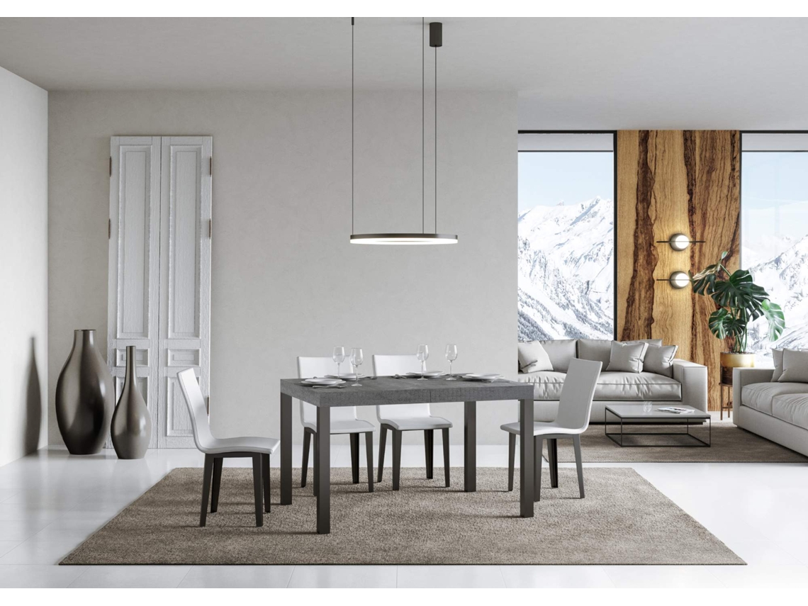 Mesa extensible 90x120/224 cm Everyday Premium Cemento estructura Antracita ITAMOBY
