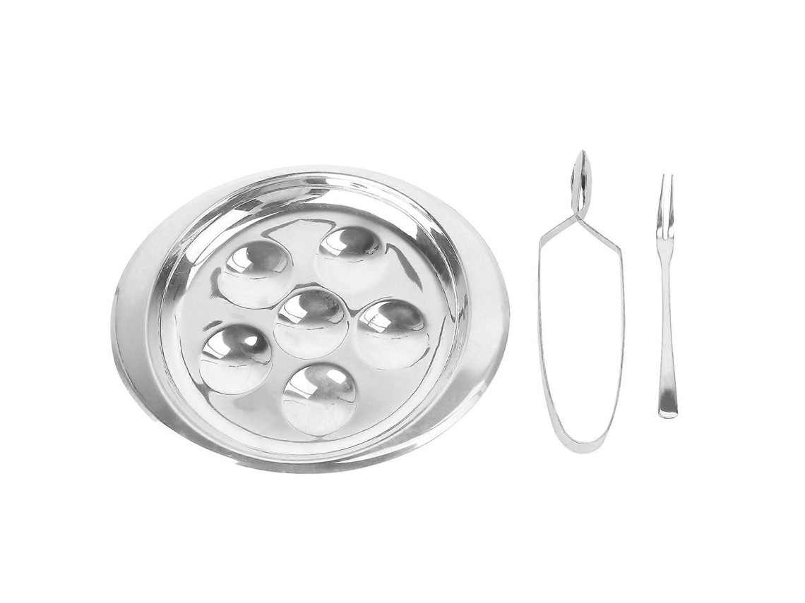 Set De Utensilios De Cocina Para Caracoles Placa De Acero Inoxidable Con Tenedor Y Pinza Ideal Para Restaurante Y Hogar M