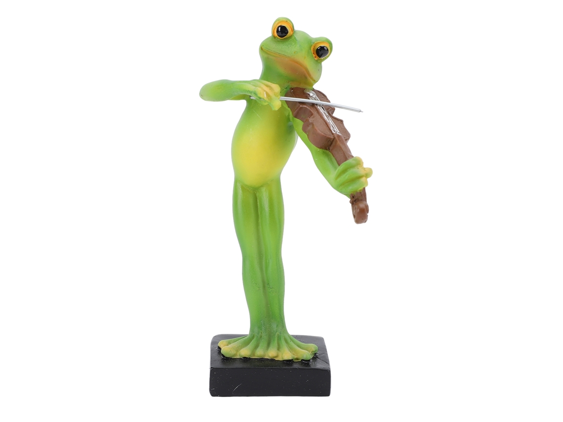 Figura Decorativa De Rana Adorable En Resina Para Decoración Del Hogar, Jardín Y Mesa 7313g02 Violín