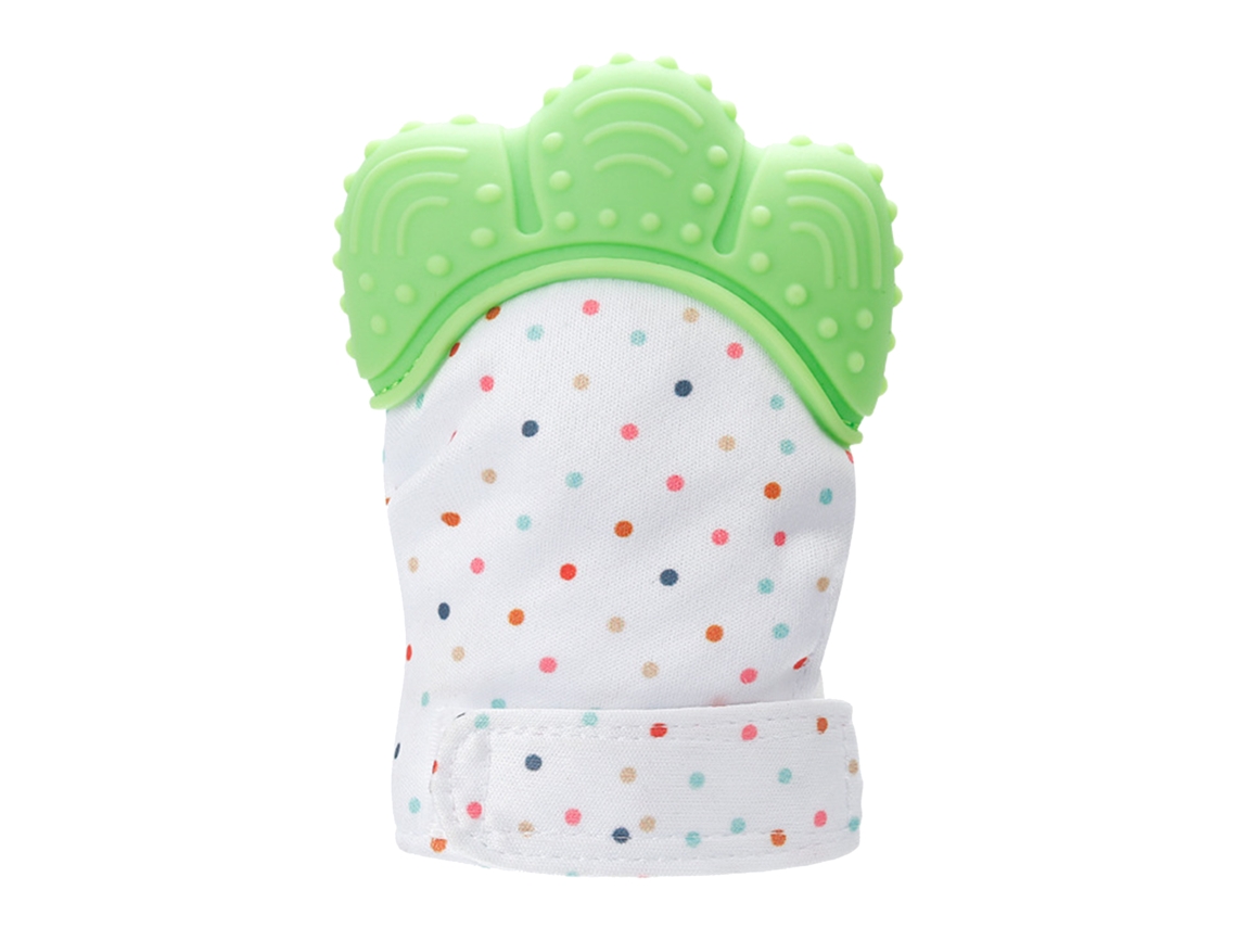 Guante De Silicona Para La Dentición, Seguro Para Bebés, Previene Arañazos, Estimula El Sonido, Juguete Verde