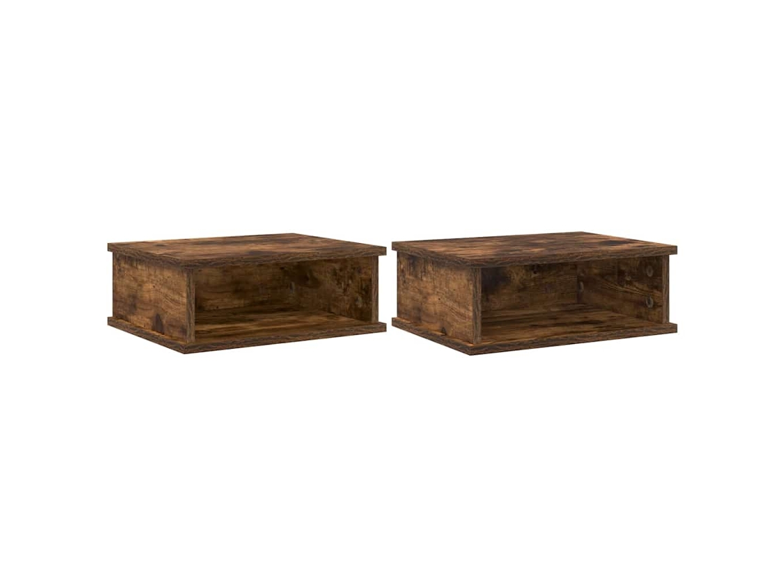 Maison Exclusive - Mesita De Noche 2 Pcs Roble Ahumado 40 X 31 X 15 Cm