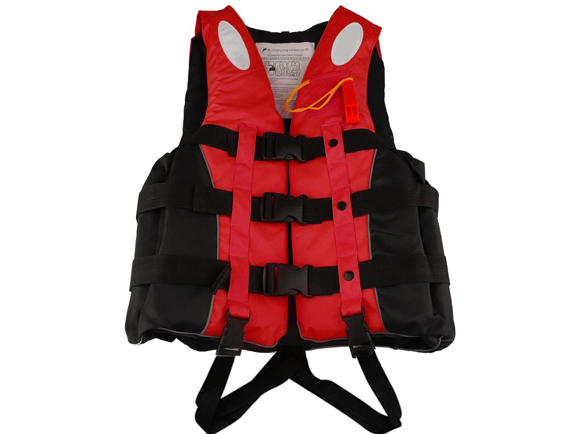 Chaleco de pesca con silbato, dispositivo de seguridad flotante ajustable, impermeable.