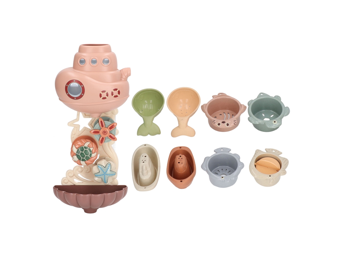 Juguetes De Baño Para Bebés Y Niños Pequeños, Barco, Taza Y Cuchara Con 2 Ventosas Fuerte Para Bañera, Niños Y Niñas