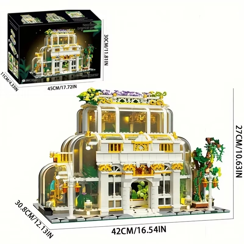 (jj9044) Bloques de construcción para jardín con 2231 piezas - DIY - Modelo de calle con luces