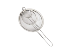 Relaxdays Set De Tres Coladores, ∅ 7, 12 18 Cm, Con Mango, Tamiz Para Harina, Acero Inox