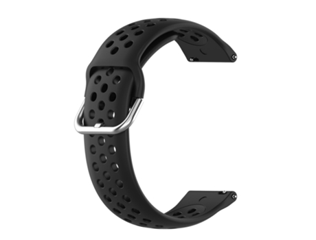 Correa de Silicona Agujeros de aire de 22mm de ancho para Huawei Watch 3/3 Pro/Samsung Amazfit Watch - negro