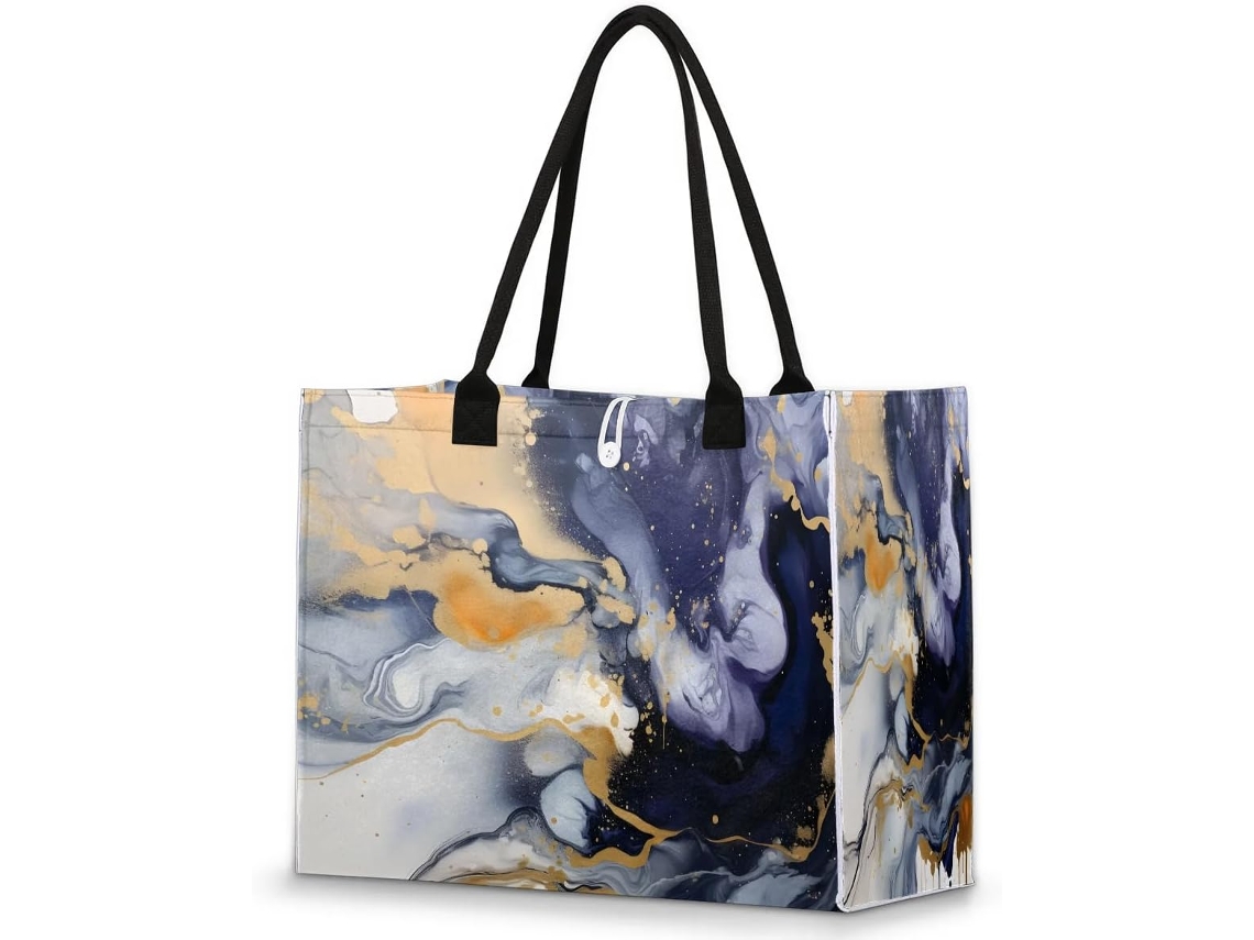 Bolso Mano Grande Tropicallife Estampado Mármol Acuarela Para Mujeres Niñas Bolso Hombro Compras Trabajo Gi