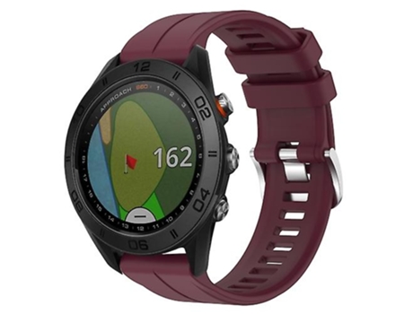 Correa para Garmin Approach S60 22 mm Correa de reloj de silicona de color sólido burdeos VENISYMLIS