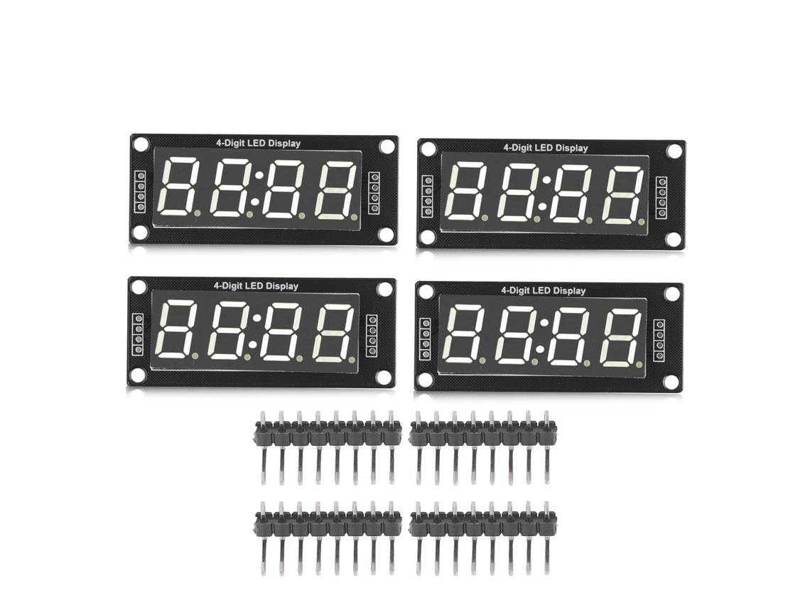 Módulo De Pantalla Led De 7 Segmentos Y 4 Dígitos Con Controlador Tm1637, 0,56 Pulgadas, Blanco, Plug And Play.