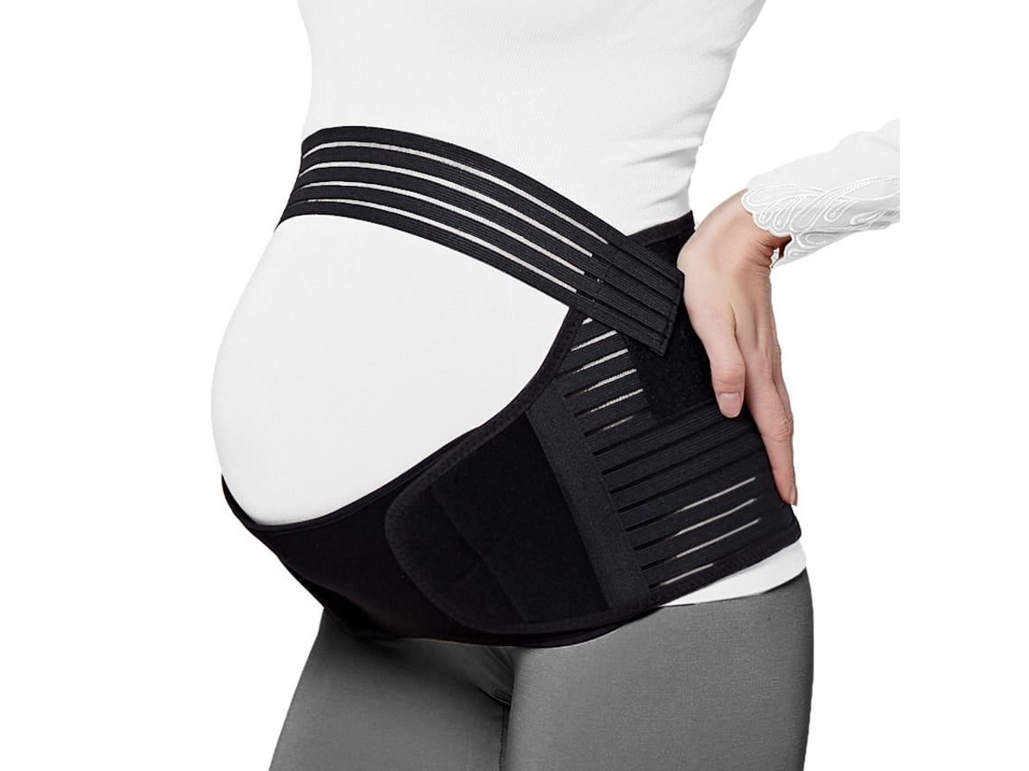 Cinturón de soporte abdominal 3 en 1 Yunzii para el embarazo, protector prenatal para aliviar el dolor, negro (vientre de 90/120 cm)