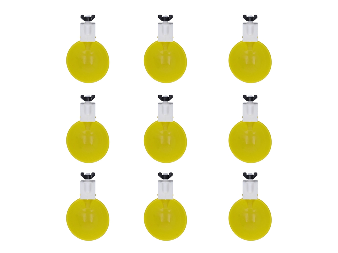 9 Bebederos Automáticos Amarillos De Pp Para Pollos, Patos, Codornices Y Aves De Corral.