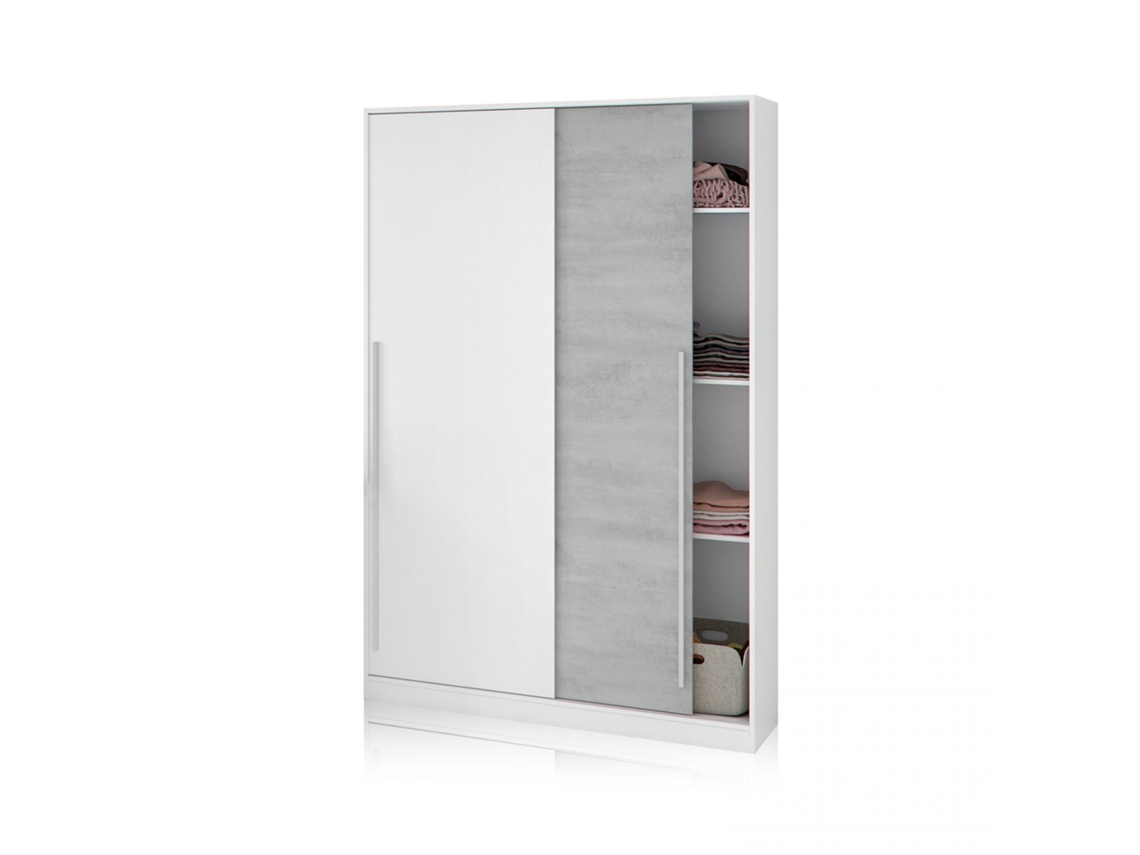 Armario Max 120 Blanco Artik (Blanco Mate) - Gris Cemento 120 x 200 x 50 cm