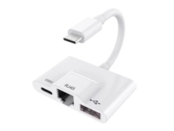 Estación de fondeo YIZHOOD Teléfono móvil iPhone aplicable: Samsung Tipo C, RJ 45, tableta de carga, USB blanco
