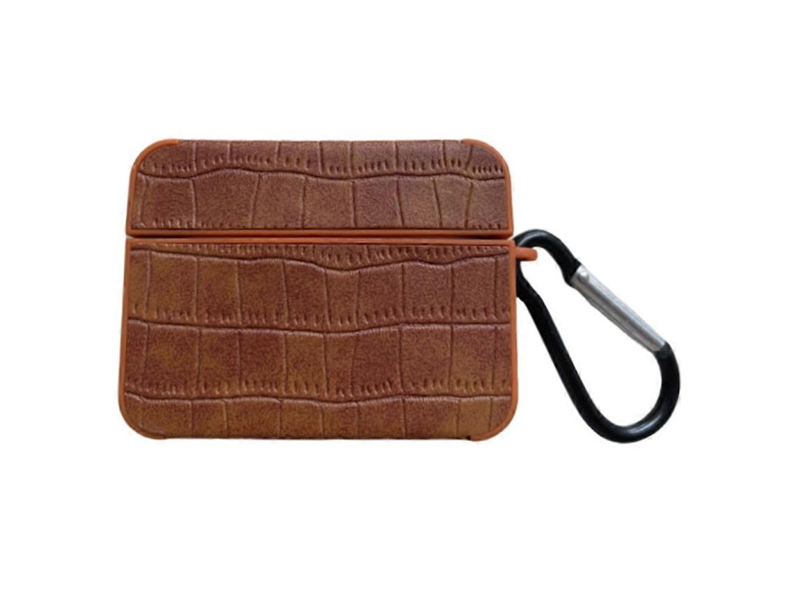 Estuche cuadrado de cuero para auriculares con estampado de cocodrilo GIECY