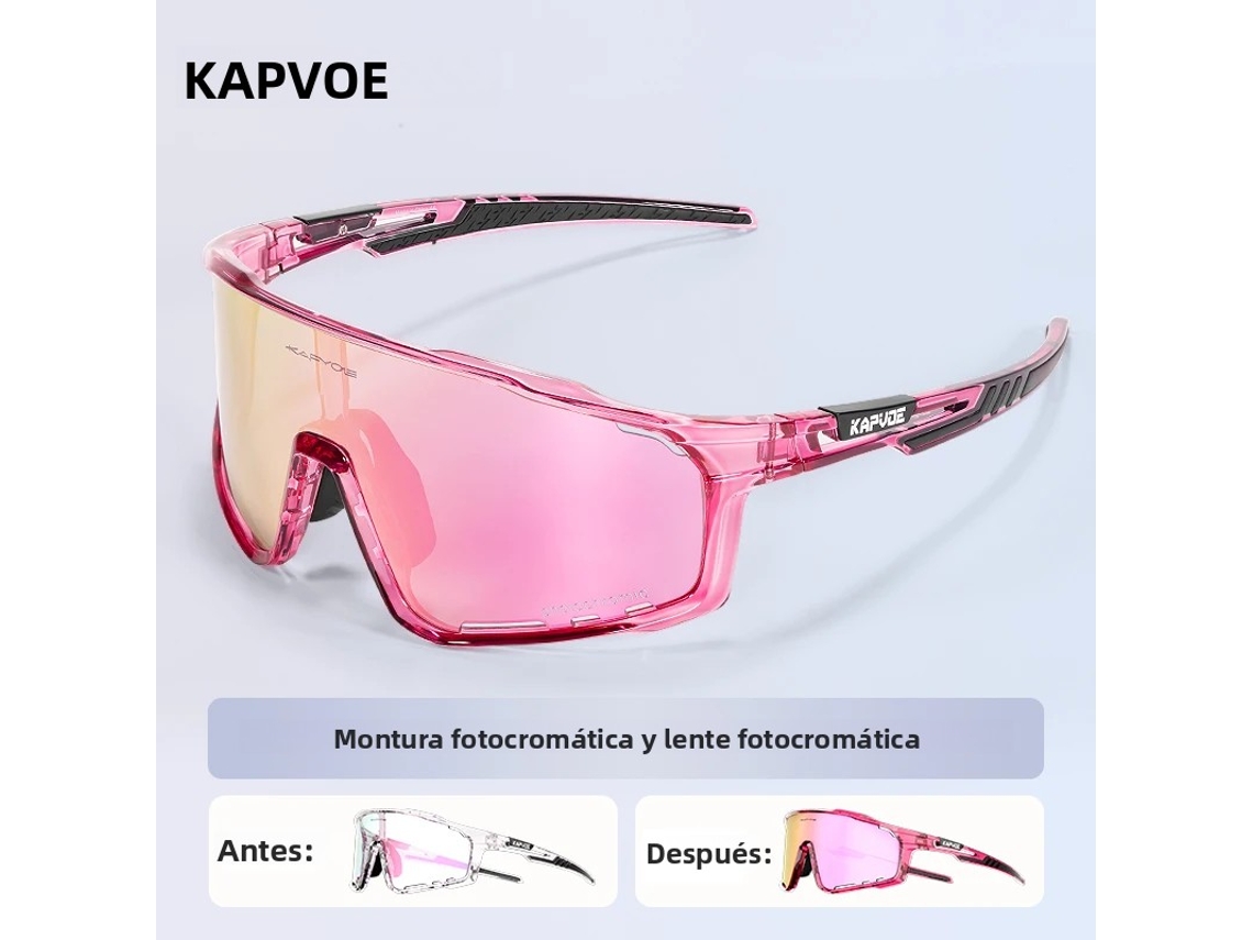 (rosa) Gafas De Ciclismo Fotocromáticas Unisex, Gafas De Sol Con Protección Uv400