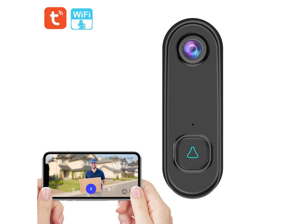 Timbre Inalámbrico Para Puerta Con Cámara De Video 1080p, Detección De Movimiento Pir Y Resistencia Al Agua Ip55.
