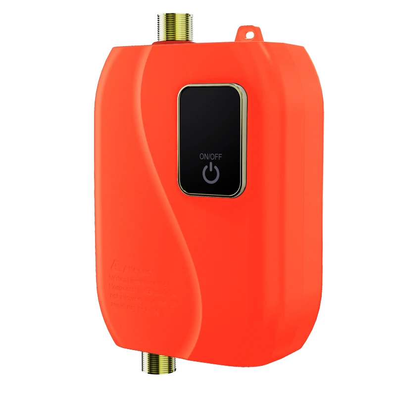 (naranja) Calentador De Agua Instantáneo De Pared Para Baño Y Cocina, Calentamiento Rápido De 3 Segundos Para Duchas