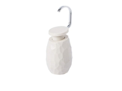 Dispensador Manual Creativo Para Jabón/loción/crema De 400 Ml Con Boquilla De Acero Inoxidable 304, Blanco.