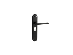 Juego de manillas para puerta Inther en aluminio negro liso - 47 mm