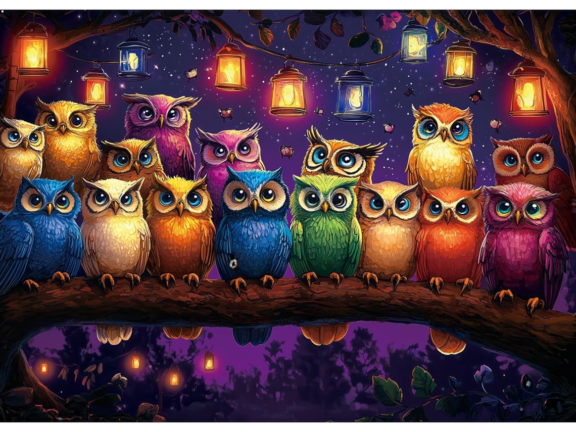 Rompecabezas De Búho Para Adultos De 1000 Piezas, Rompecabezas De Halloween De 1000 Piezas, Juego Desafiante (morado)