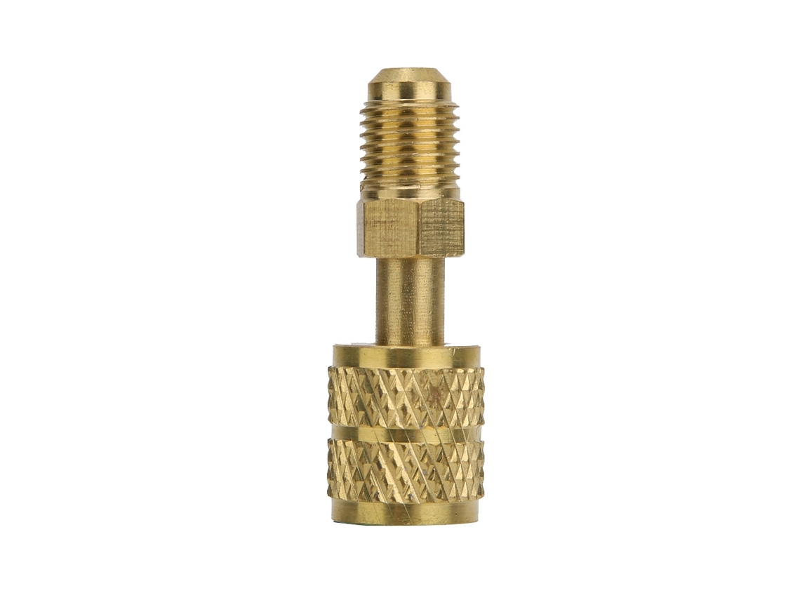 Adaptador De Latón R410 De 1/4" Macho A 5/16" Hembra Para Manguera De Carga De Hvac