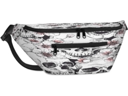 Bolso de hombro unisex TROPICALLIFE con estampado floral y de calaveras (38x25,9x19cm)