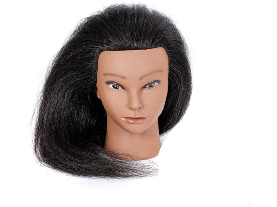 Cabeza De Maniquí Hecha De Cabello Natural, Utilizada Para Tejer, Decolorar, Teñir, Rizar, Peinar Y Modelar.