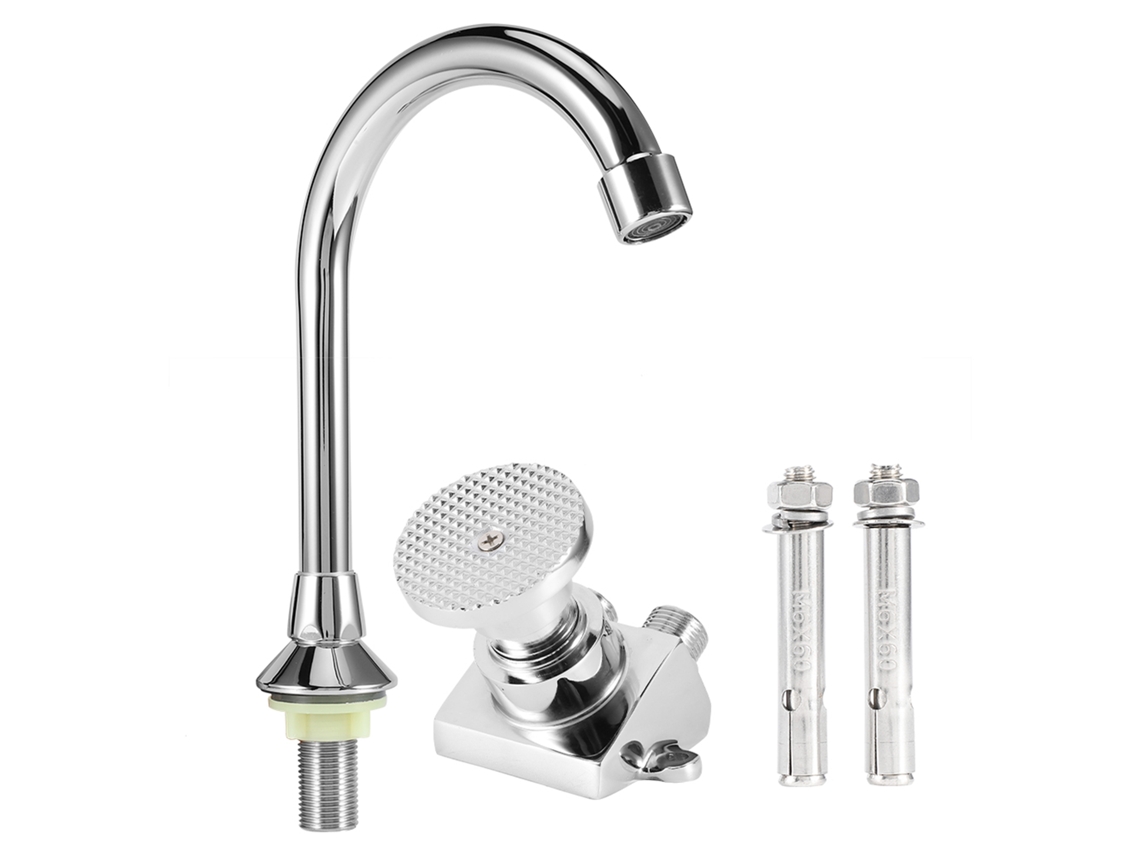 Grifo de lavabo de pedal de suelo, acero de cobre, rosca G1/2