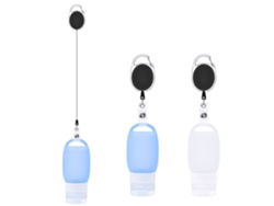 Botellas de viaje de silicona a prueba de fugas con cordón telescópico.