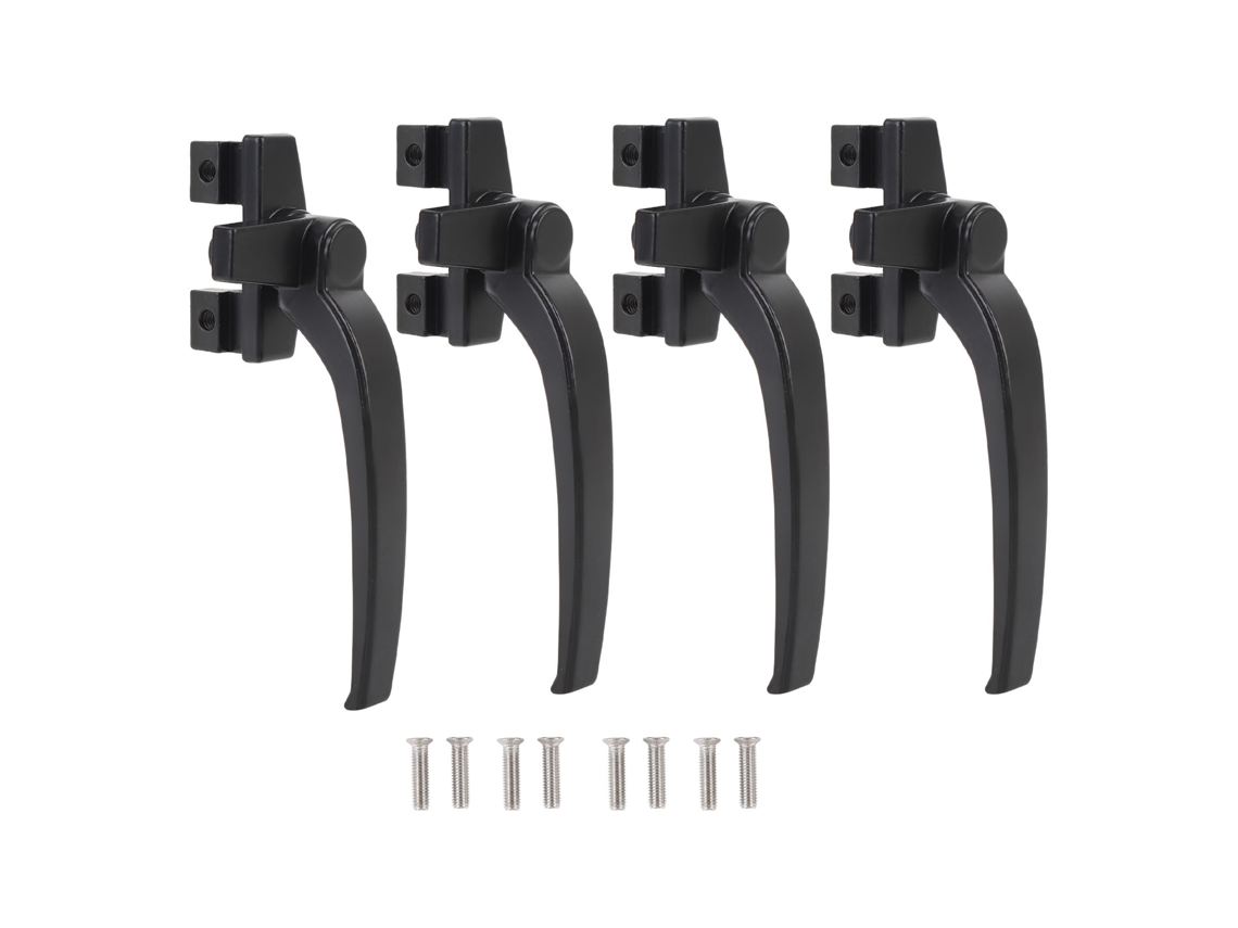 4 Piezas De Pestillo De Manija De Ventana De Aluminio Para Puerta Corrediza Vertical/horizontal, Mano Derecha, Negro