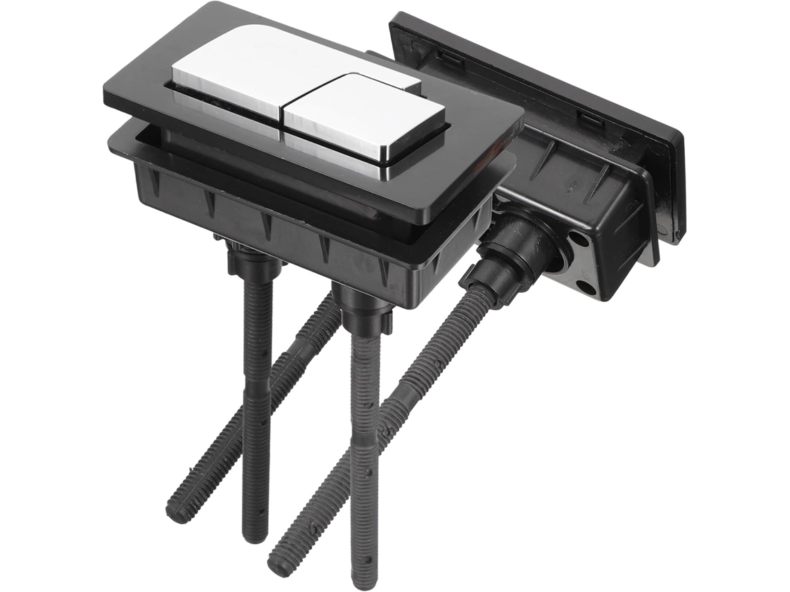 Botón De Doble Descarga En Abs Negro, Longitud Ajustable, Paquete De 2 Tanques De Inodoro