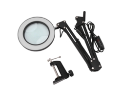Lámpara de aumento 10x 2026 con brazo ajustable, 3 modos de color, regulable por USB 5V, lupa LED de mesa de aluminio