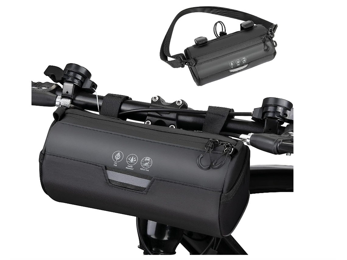 Bolsa delantera de bicicleta reflectante impermeable de 2 litros, bolsa de almacenamiento para ciclismo YIZHOOD DES448 (negro)
