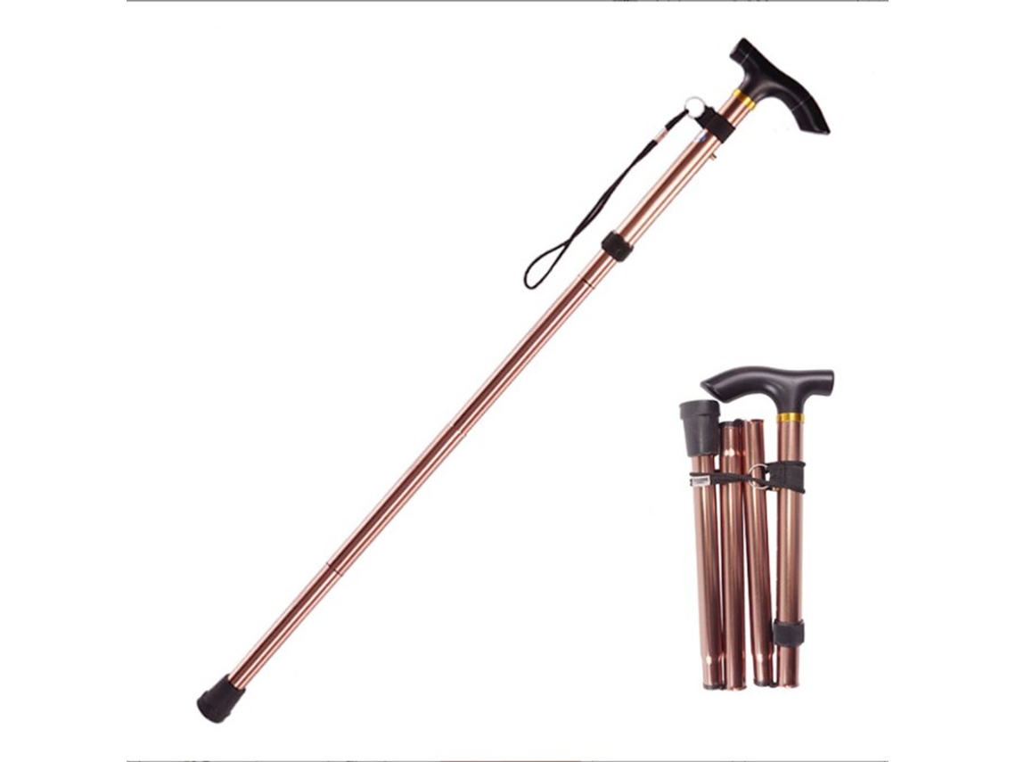 Bastón telescópico plegable de aluminio Siurn (85-95 cm) marrón