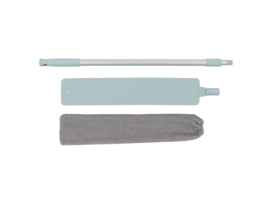 Cepillo para polvo de aluminio con mango largo, apertura de 55", elástico, extensible, lavable, contorno plano y largo, de microfibra.