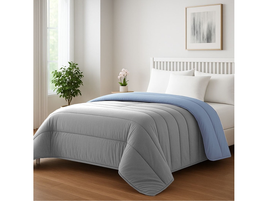 Edredón ONIRICA Bouty Cara Cama Algodón Azul (220x240cm)