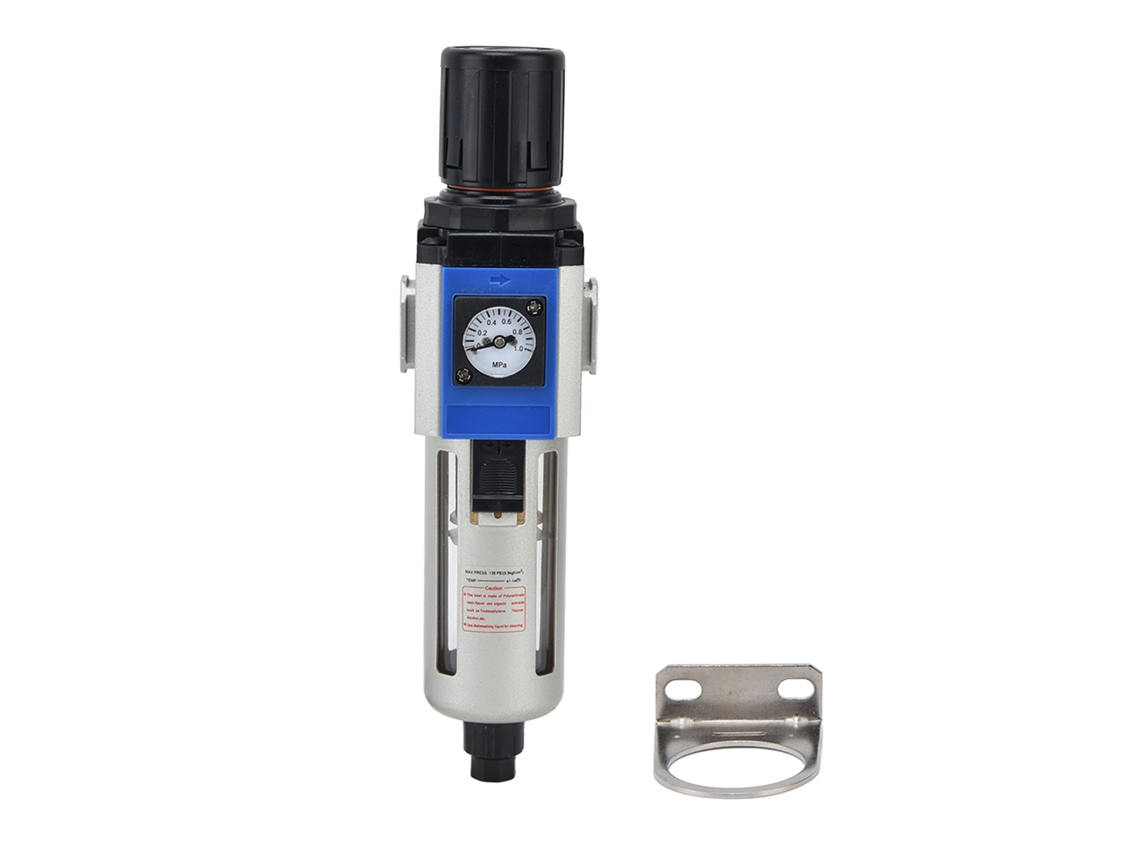 Filtro Regulador De Pressão Separador De Óleo E Água Para Compressor De Ar Com Manômetro Gfr300-08