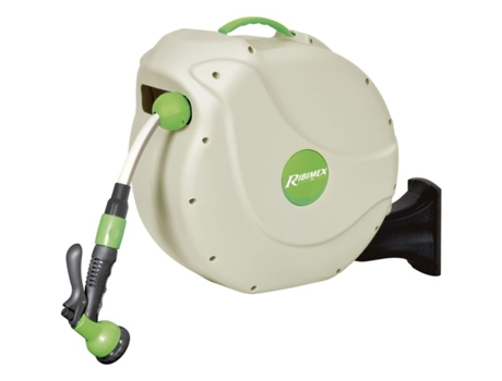 Enrollador Automático de Manguera de Agua 30 Metros Ribimex Prd32P Con Fijación Mural RIBITECH
