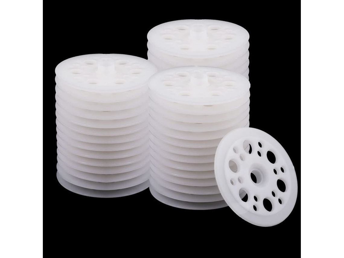 100 Arandelas Plásticas Planas De 45mm De Polipropileno Resistentes Para Parafusos Y Clavos