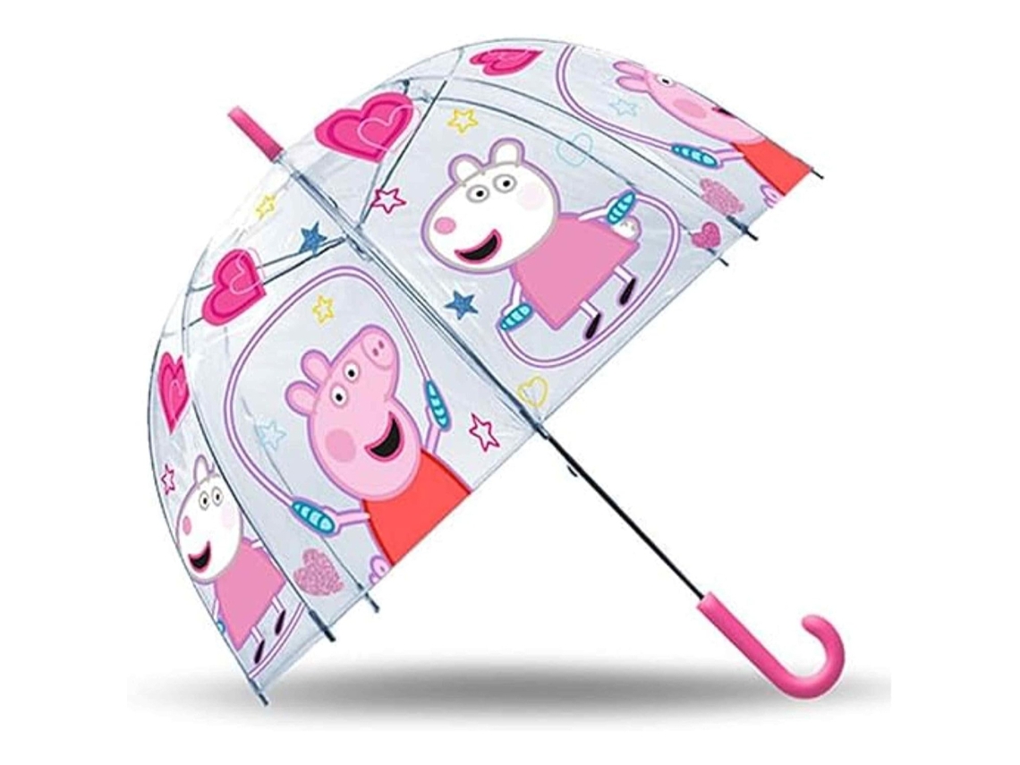 Paraguas Campana Transparente PEPPA PIG Hearts