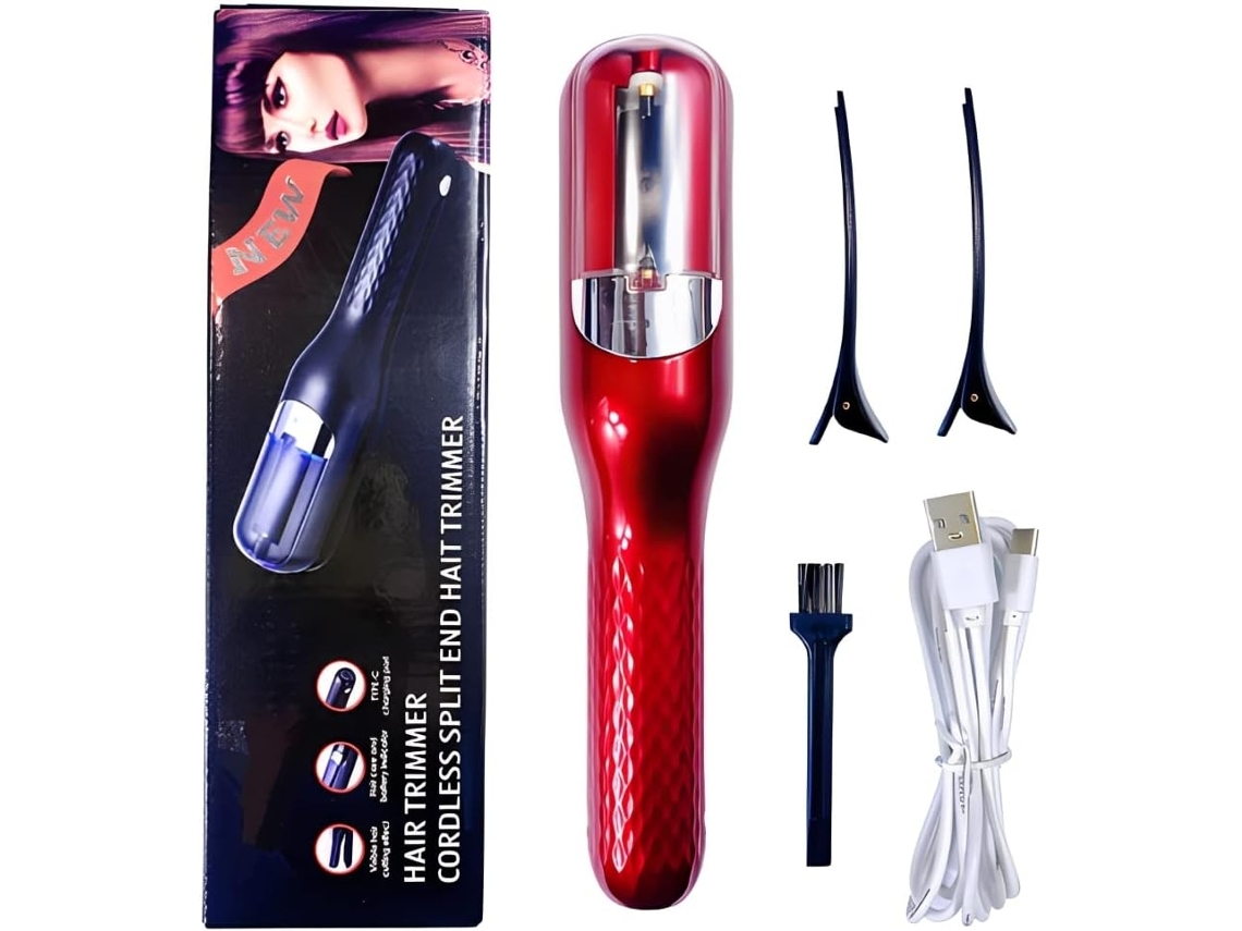 Recortador De Cabello Recortador De Reparación Unisex Para Puntas Dobles Quebradas, Rizadas, Secas, Dañadas Y Quebradizas Gusshious (rojo)