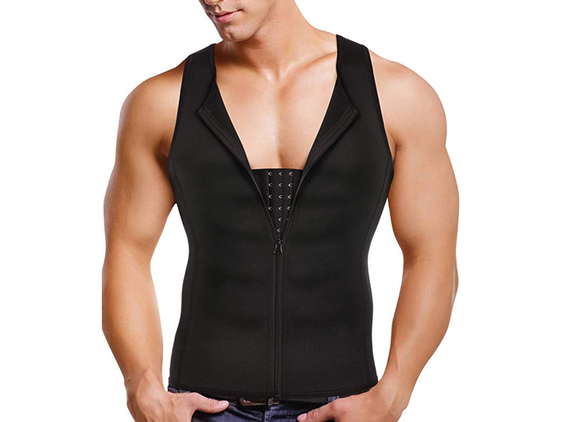 2026rebe-camiseta Compresiva Moldante Para Homens Com Fecho Controle De Abdômen Shapewear Slimming