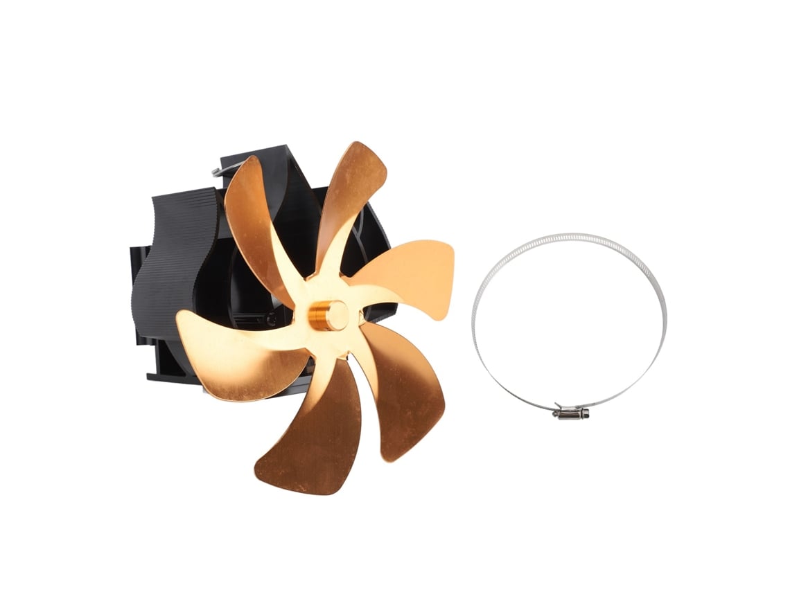 Ventilador De Techo Colgante De 6 Aspas Con Montaje En Chimenea - Silencioso Y Económico - Dorado