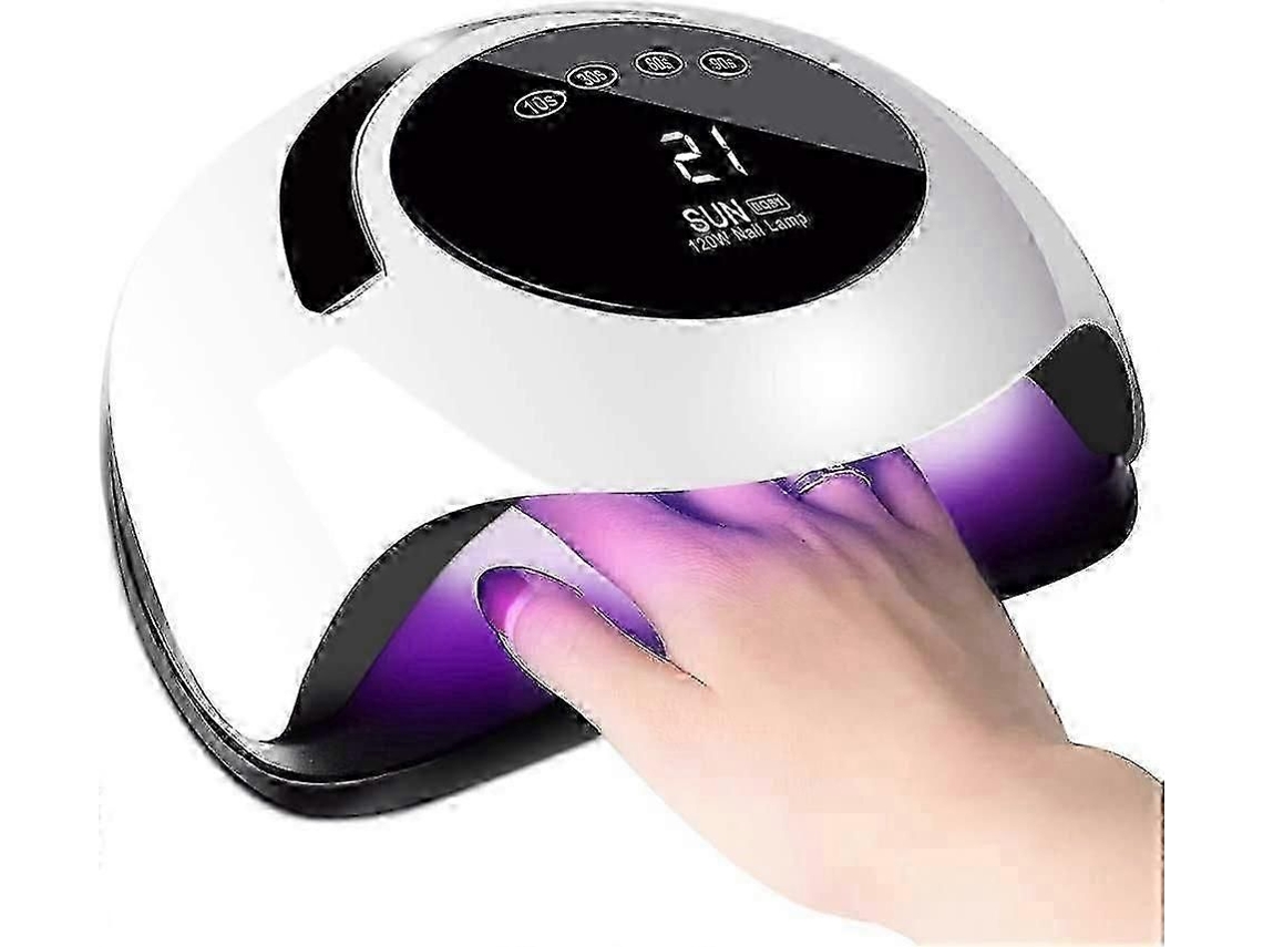 Uv Nail Dryer Lamp, 120w Uv Led Nail Dryer Professional Automatic, 4 Timers 10/30/60/99s, Large Lcd Screen, Removable Magnet Base GOKOCO