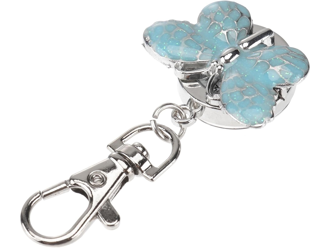 Reloj Bolsillo Diseño Delicado Creativo Llavero Clásico Redondo Metal Portátil Fácil Mujeres Estudiantes Azul